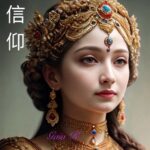 Beautiful woman in AI technology concept - AI Faithful Beauty