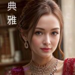 SEO friendly alt text: "Elegant and beautiful AI woman in traditional attire"