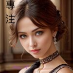 AI focusing on beautiful woman - image showing artificial intelligence technology analyzing beauty