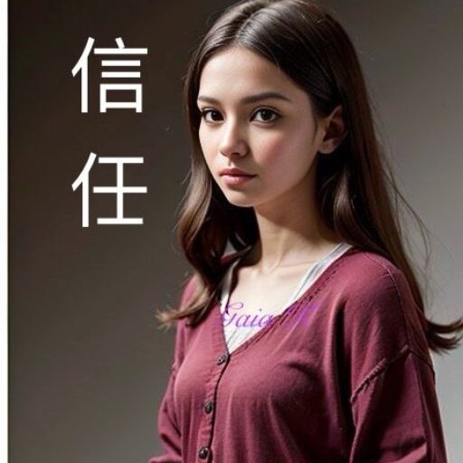 Beautiful woman with AI technology, showing trust and confidence - Ai信任美女