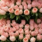 AI deep learning technology with a pink rose bouquet