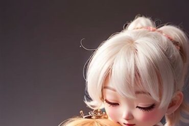 Adorable Ai mother-daughter dolls in traditional attire